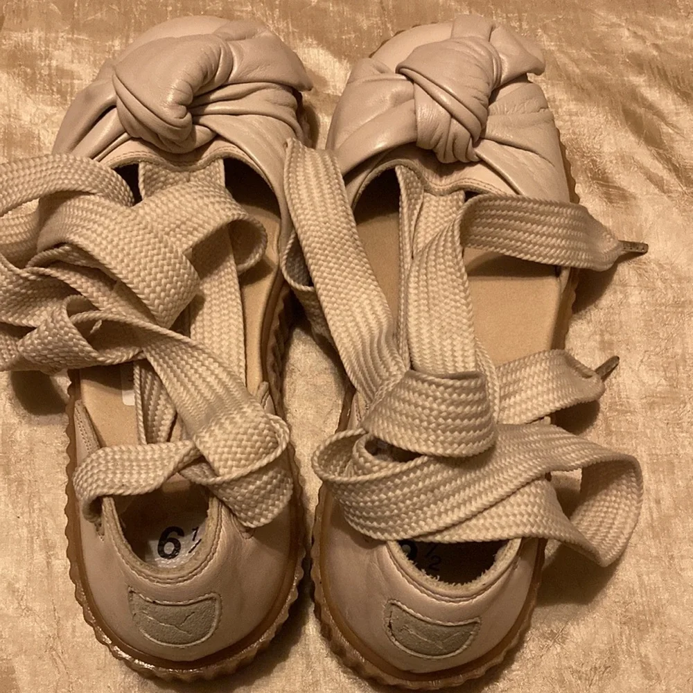 Fenty Puma Bow Creeper Leather Platform Sandals